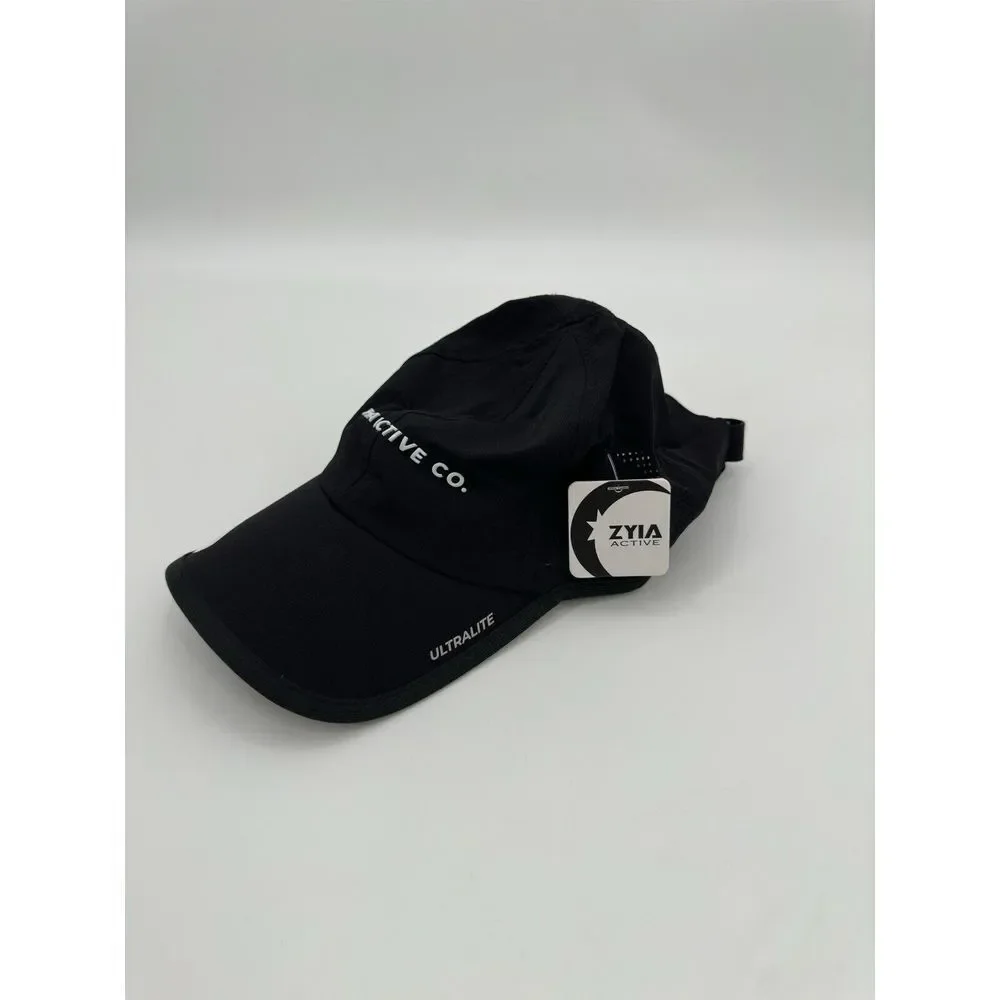 ZYIA Active Black Ultralite Active Cap Women's Fit Adjustable Hat OS NEW‎